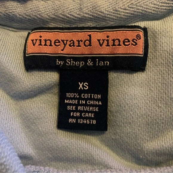 Vineyard Vines Men’s XS Quarter-Zip Pullover Sweatshirt Light Blue - Picture 7 of 8